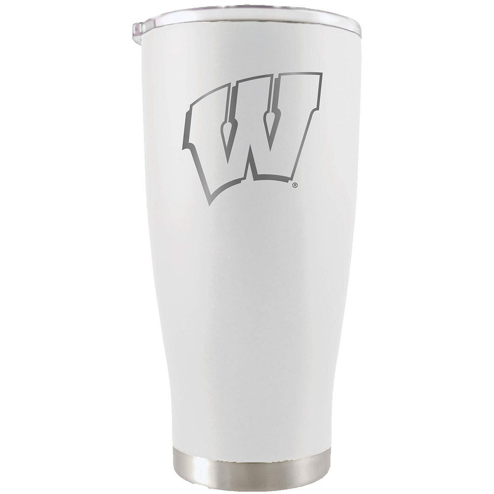 Wisconsin Badgers 20oz. Etched Team Logo Tumbler - White