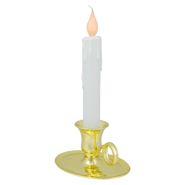 Pre lit Led White Lighted Christmas Candle Lamp With Oval Handle Base