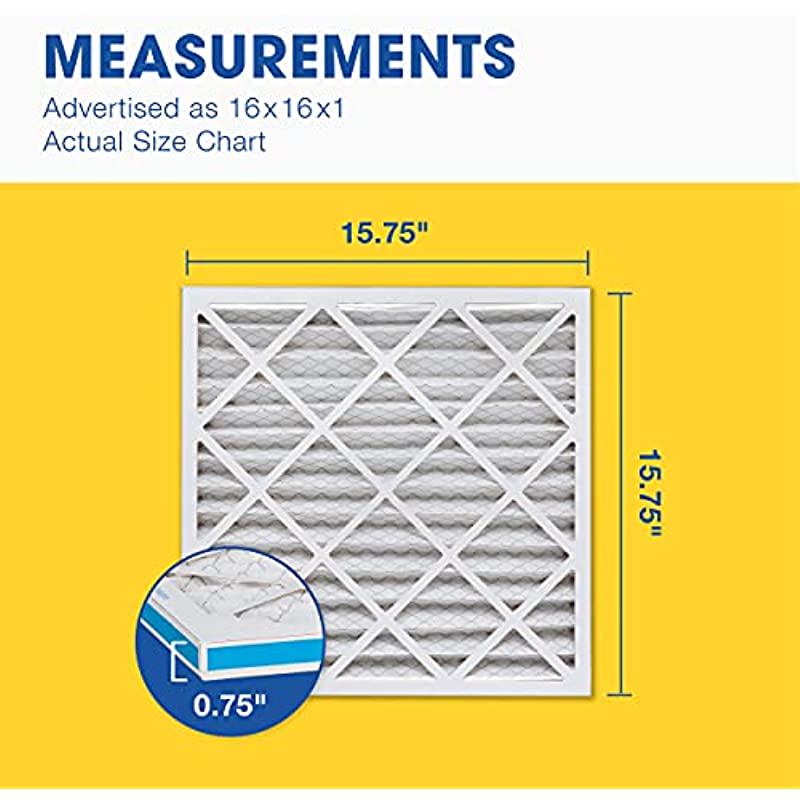 Aerostar 16x25x1 MERV 11 Pleated Air Filter， 6 Pack (Actual Size: 15 3/4 x 24 3/4 x 3/4 ) and Aerostar 16x16x1 MERV 8 Pleated Air Filter， 6 Pack (Actual Size: 15 3/4 x15 3/4 x3/4 )