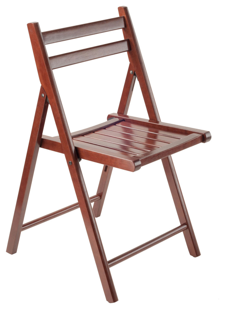 Robin 4 Pc Folding Chair Set  Walnut   Transitional   Folding Chairs And Stools   by Kolibri Decor  Houzz