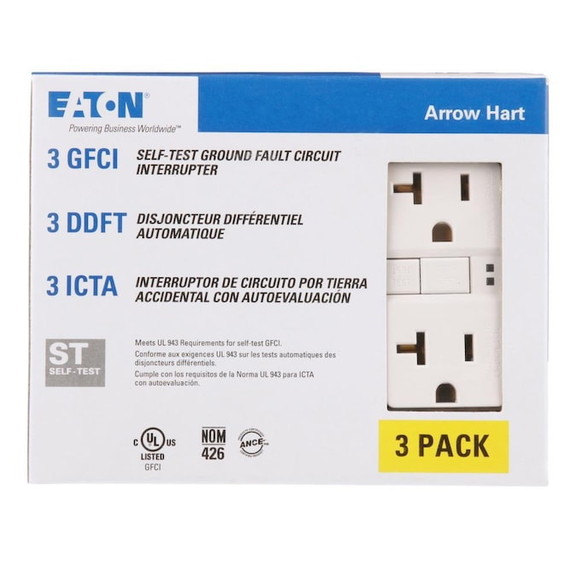 Eaton Cooper Controls SGF20W L GFCI Receptacle  12...