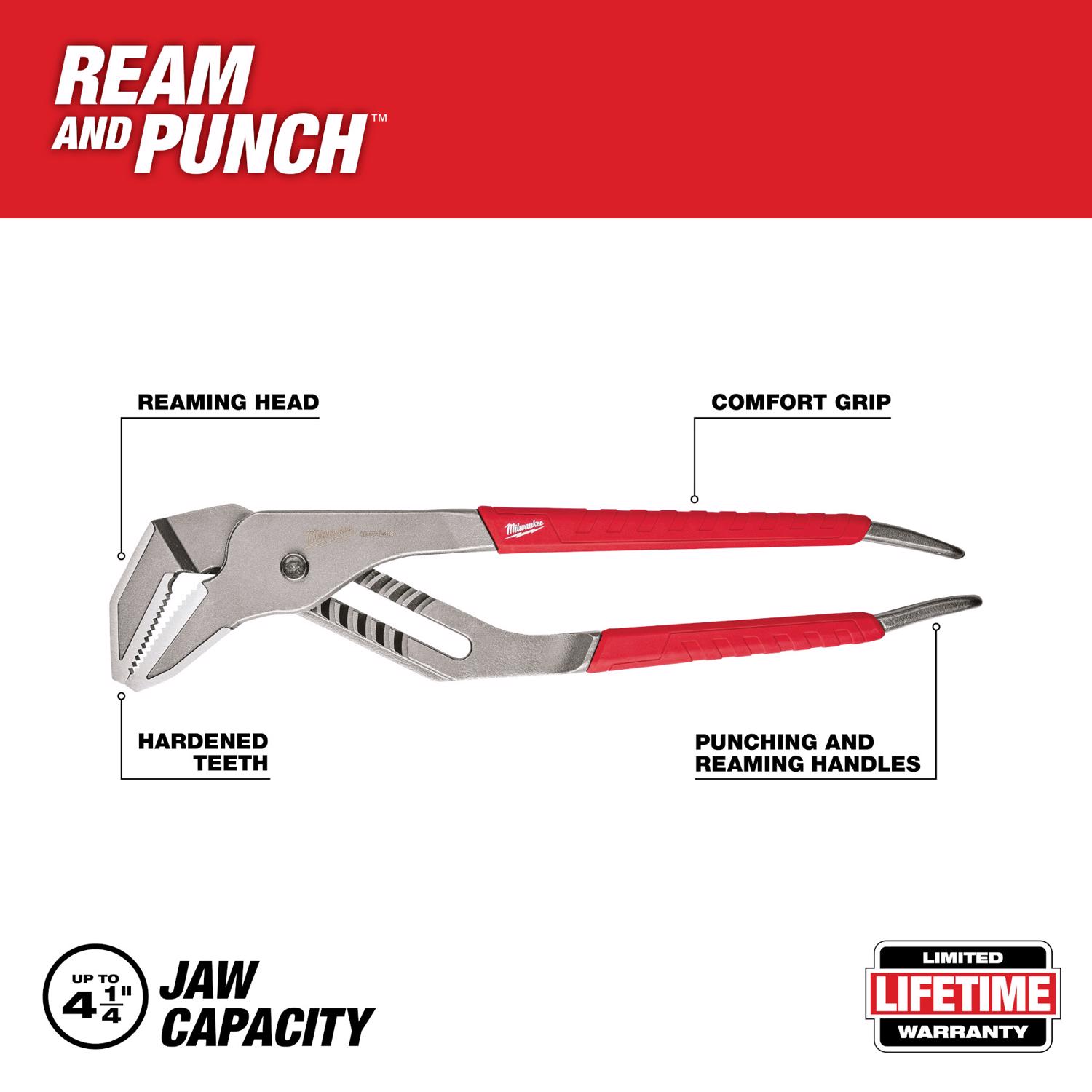 MW Ream \u0026 Punch 16 in. Forged Alloy Steel Straight-Jaw Pliers