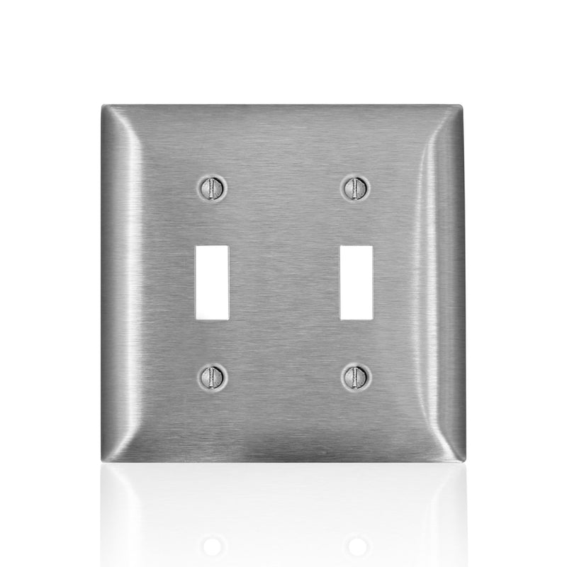 WALLPLATE 2G 2T SS