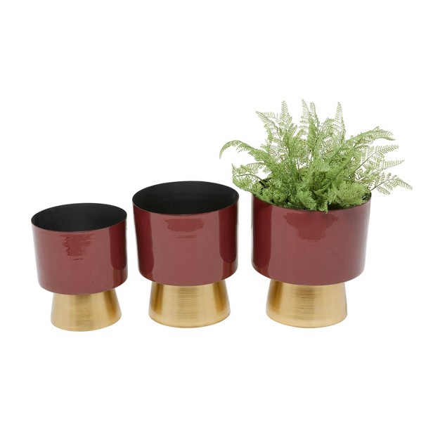 Olivia amp May 3pc Modern Metal Planter Pots