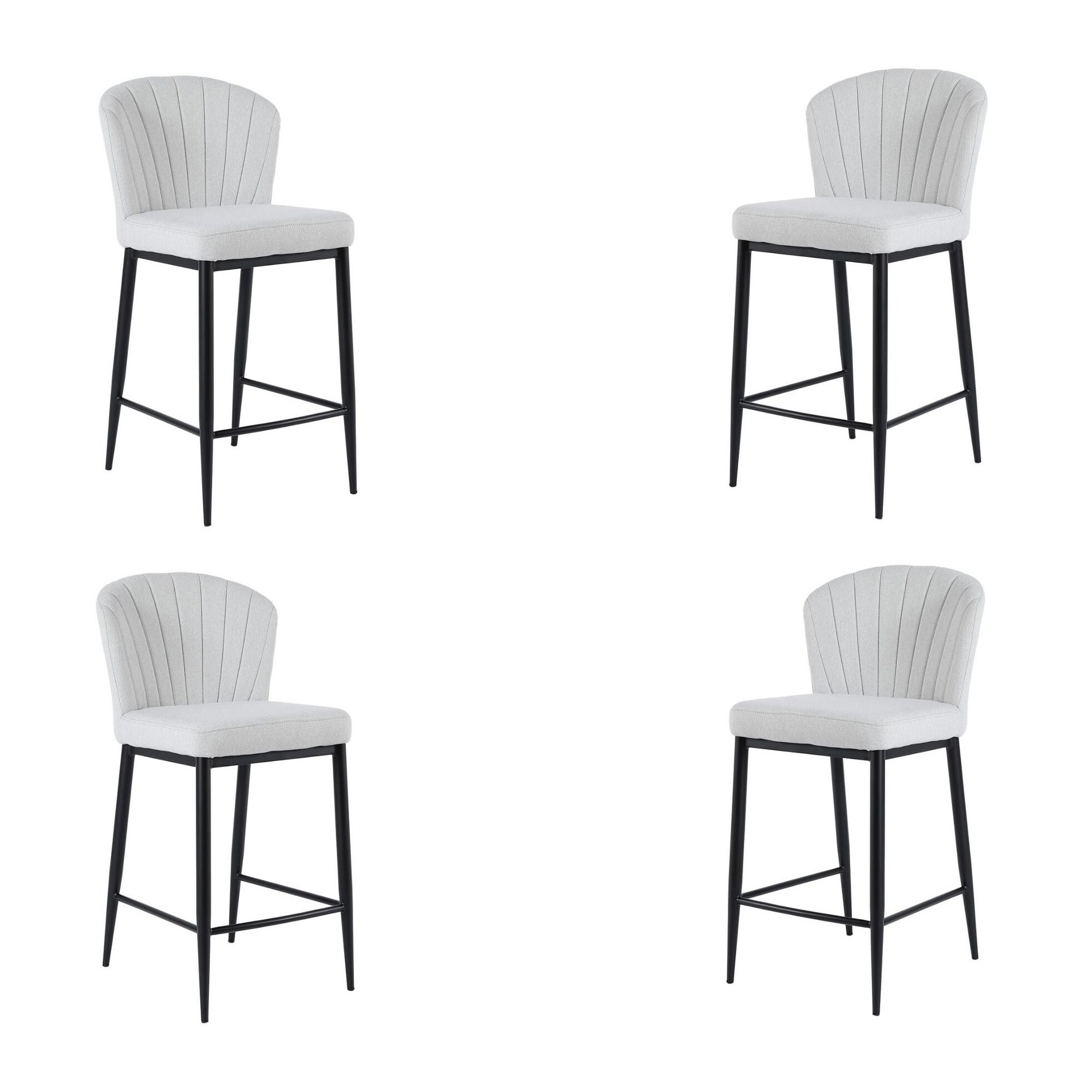 Wave Upholstered Stool (Set of 4) - 35