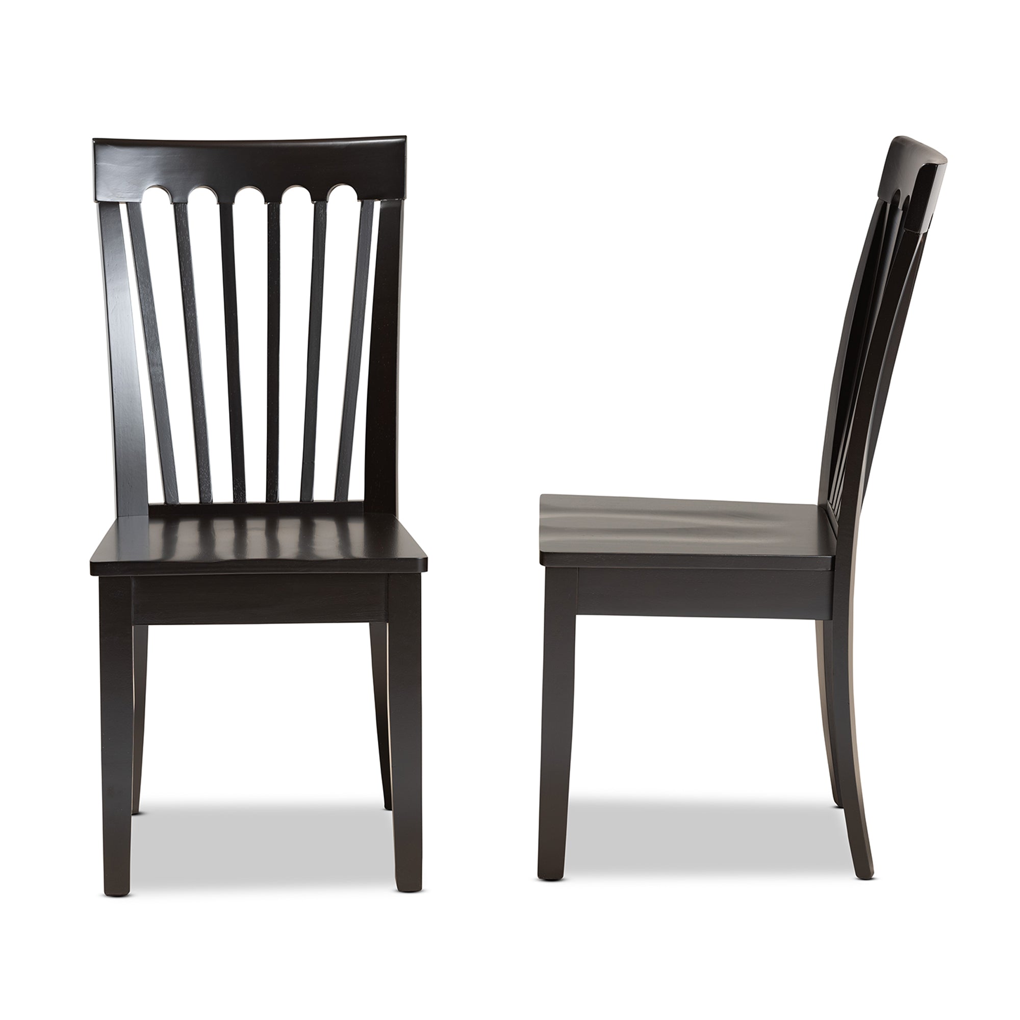 Baxton Studio Minette Dining Chair， Set of 2， Dark Brown