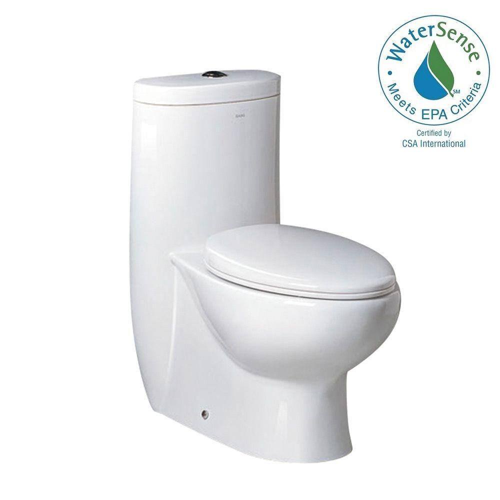 Fresca Delphinus 1-piece 0.8  16 GPF Dual Flush Elongated Toilet in White FTL2309