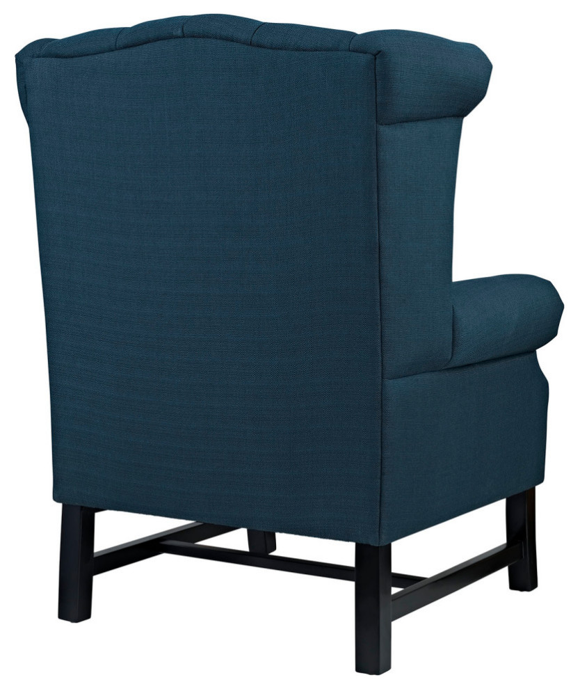 Amara Azure Upholstered Fabric Armchair   Transitional   Armchairs And Accent Chairs   by Peachtree Fine Furniture  Houzz