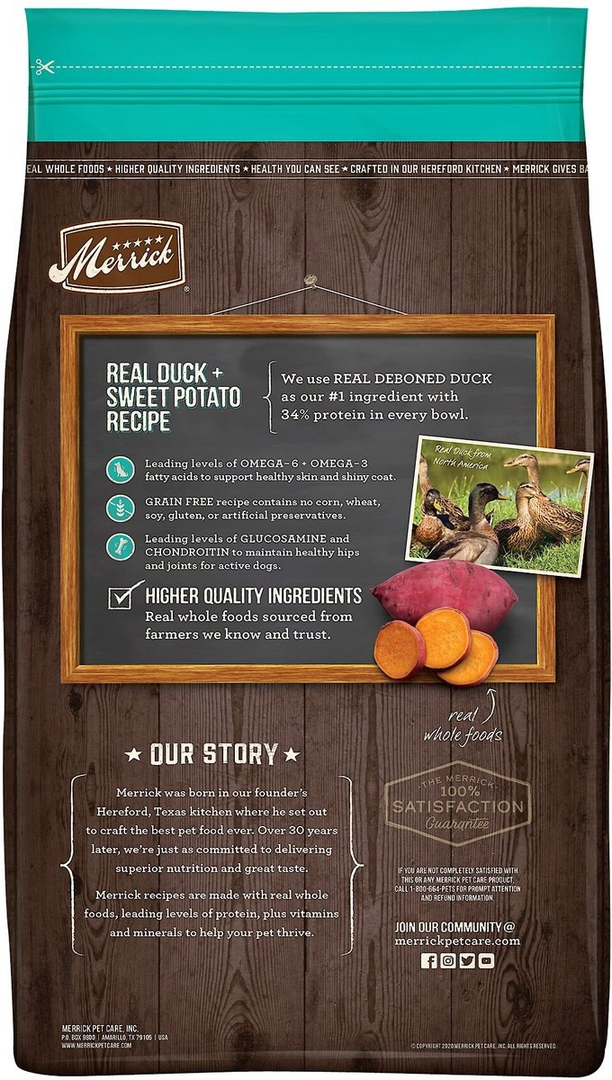 Merrick Grain-Free Duck + Sweet Potato Recipe Dry Dog Food