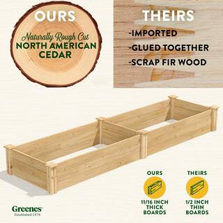 Greenes Fence 2 ft. x 8 ft. x 10.5 in. Original Cedar Raised Garden Bed RC24966T