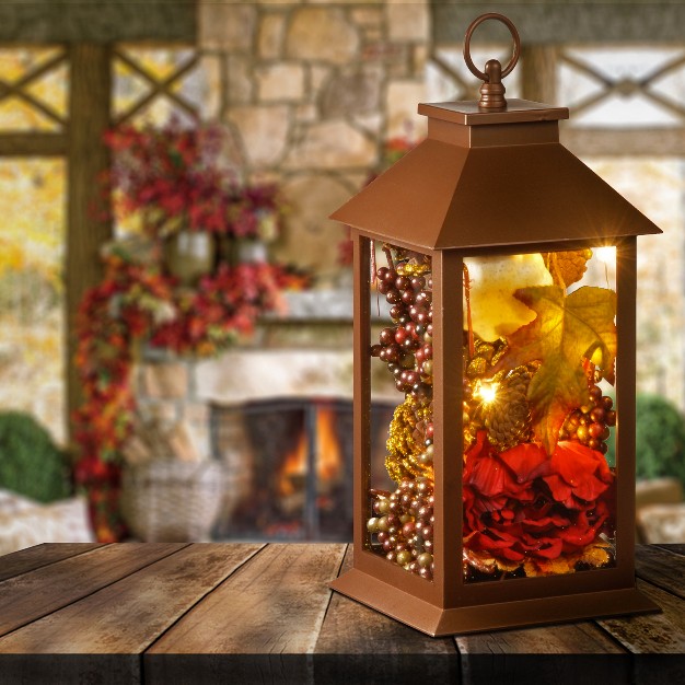 Battery Operated Led Autumn Harvest Lantern White Lights National Tree Company