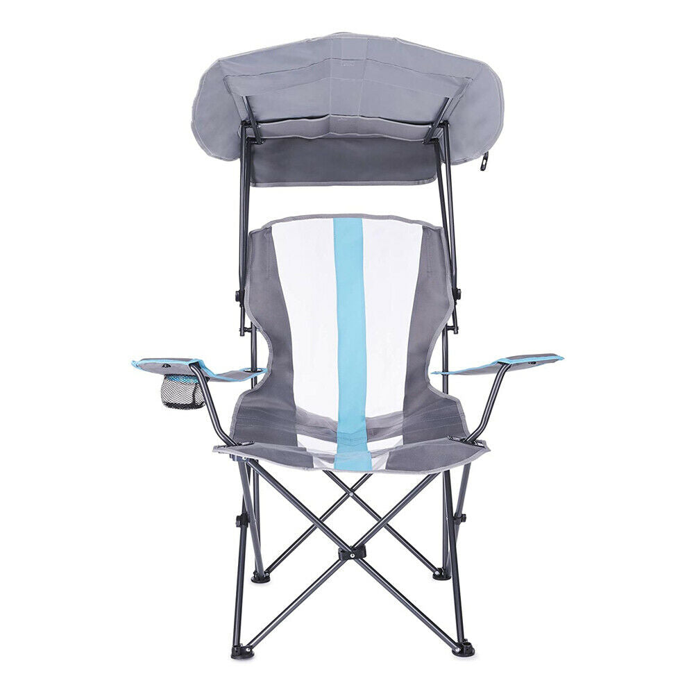 Kelsyus Premium Portable Camping Folding Lawn Chair with Canopy, Blue