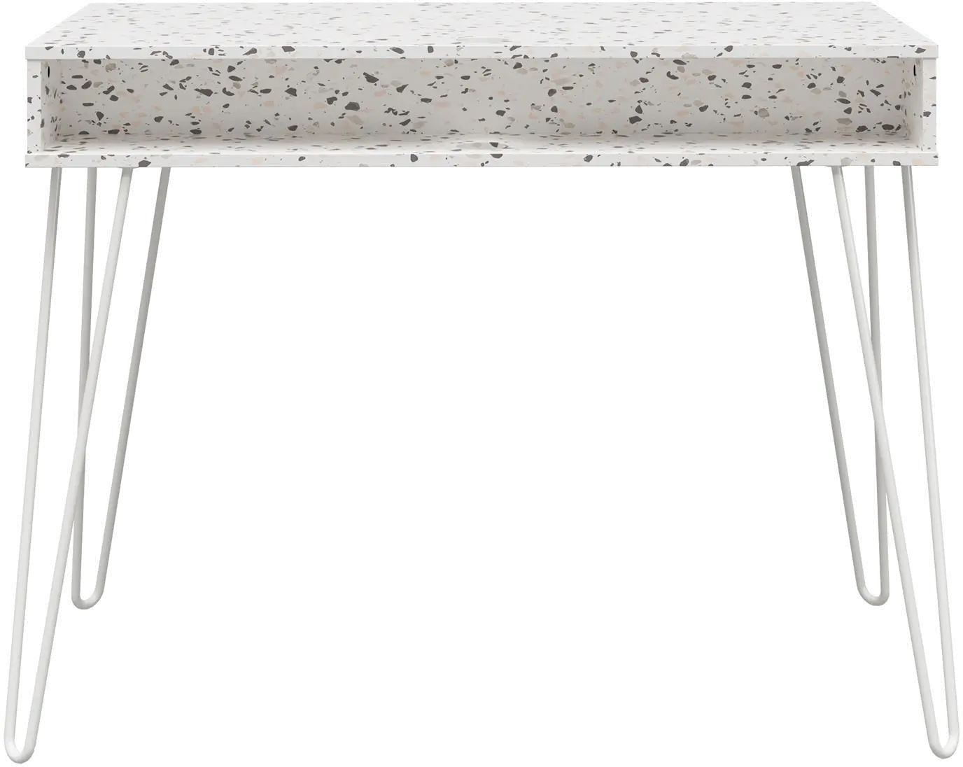 Athena White Terrazzo Computer Desk