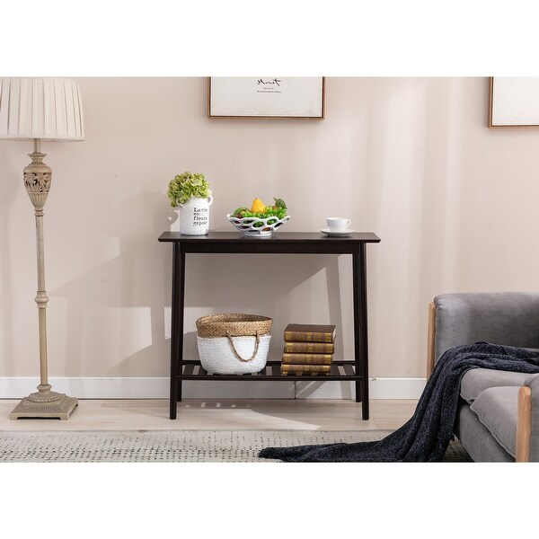 Connexion Decor Sauburn Console Table， Dark Walnut