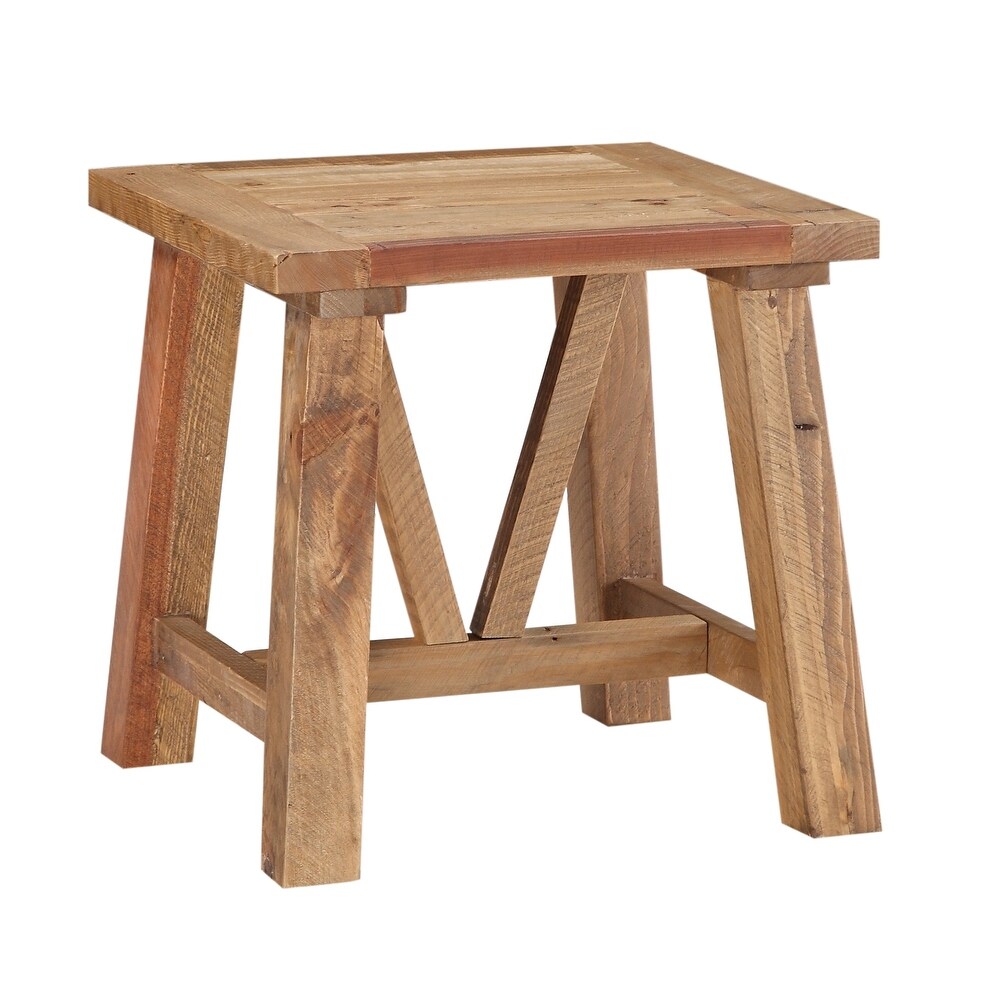 Harby Reclaimed Wood Square Side Table in Rustic Tawny