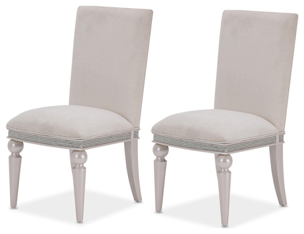 Glimmering Heights Side Chair  Set of 2   Ivory   Traditional   Dining Chairs   by HedgeApple  Houzz