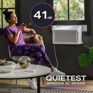 GE Profile 6100 BTU 115-Volt ClearView Ultra Quiet Window Air Conditioner for Small Rooms Full Window View Easy Install AHTT06BC