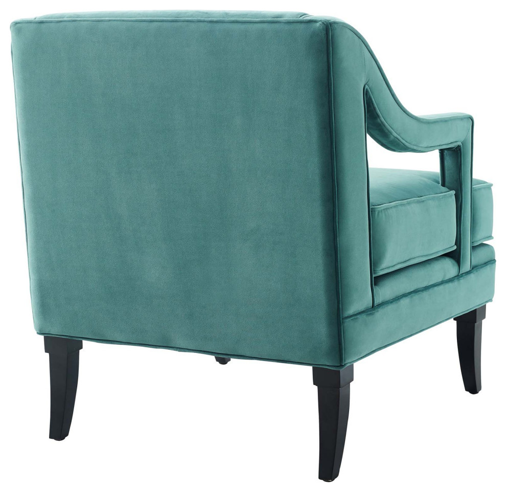 Remi Teal Button Tufted Performance Velvet Armchair   Contemporary   Armchairs And Accent Chairs   by V.S.D Furniture  Houzz