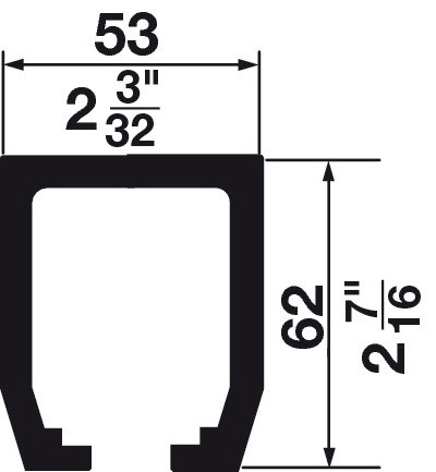 Hafele Upper Track  Pre drilled  Aluminum