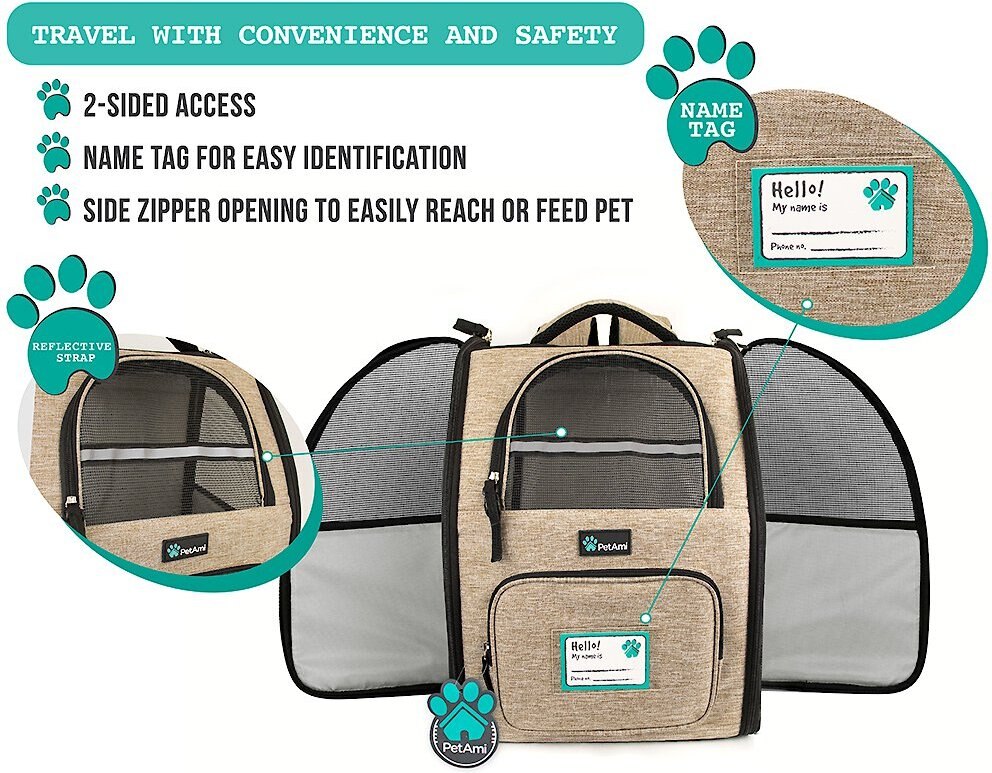 PetAmi Deluxe Backpack Dog and Cat Carrier