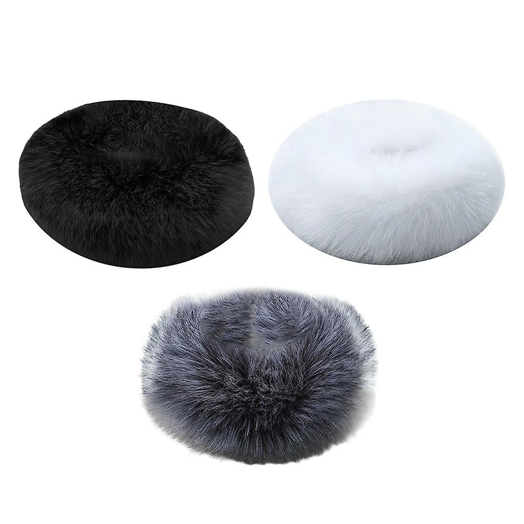 3x Luxury Faux Fur Collar Soft Neck Warmer Circle Stole Scarf For Cold Weather