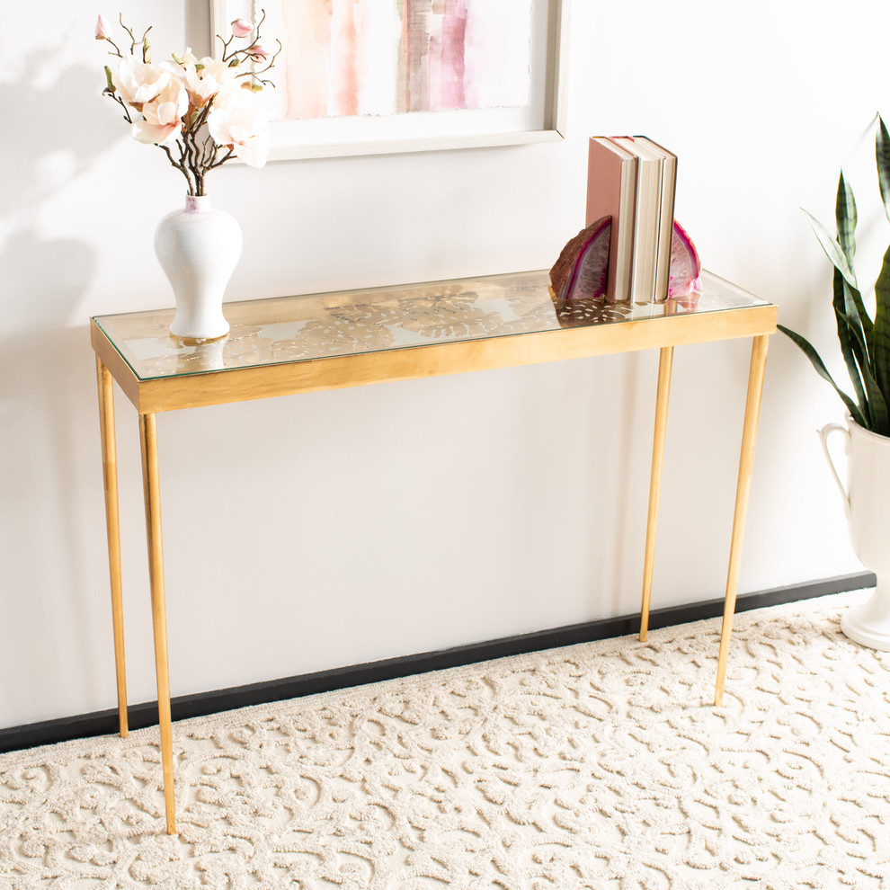 Studio Seven Leilani Palm Leaf Console Table   Contemporary   Console Tables   by Safavieh  Houzz