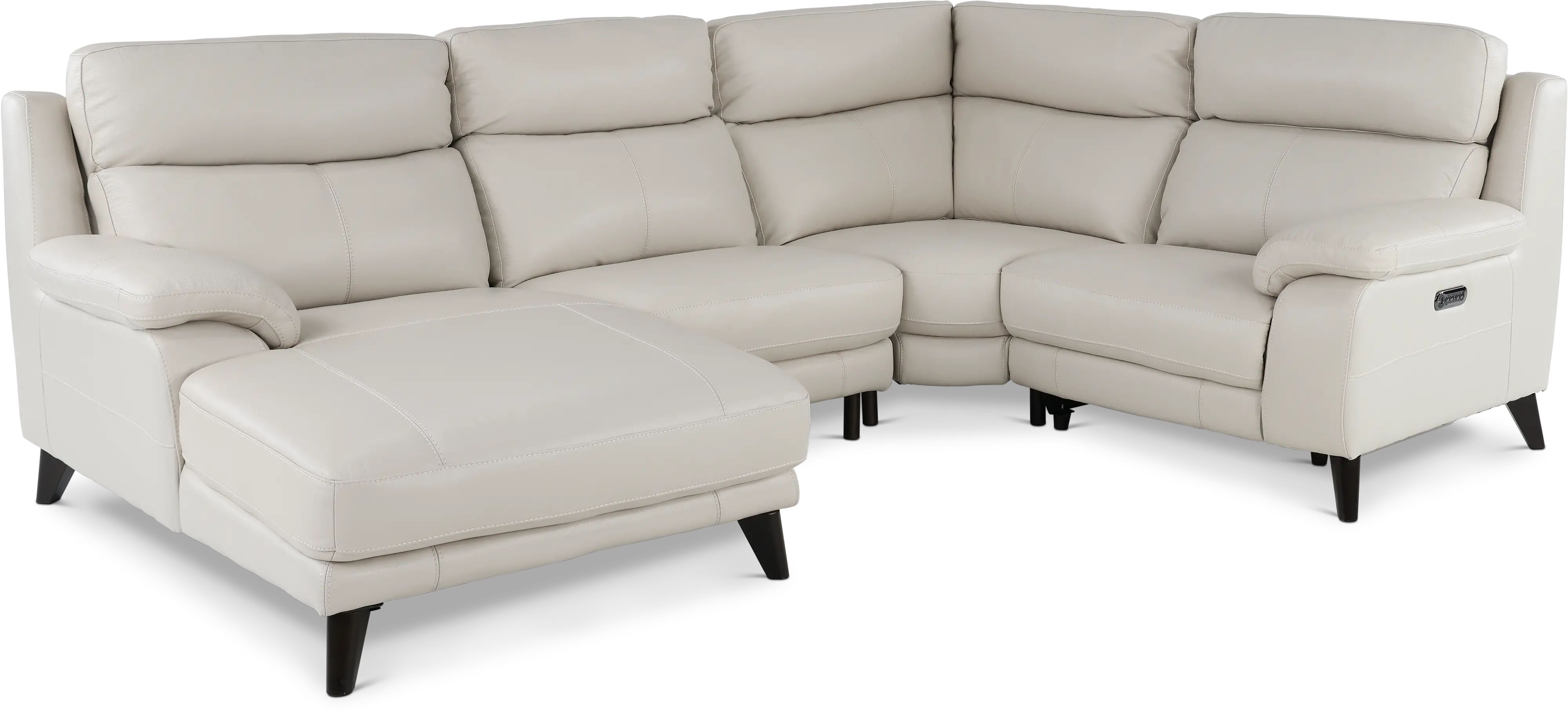 Venice White 4 Piece Power Reclining Sectional