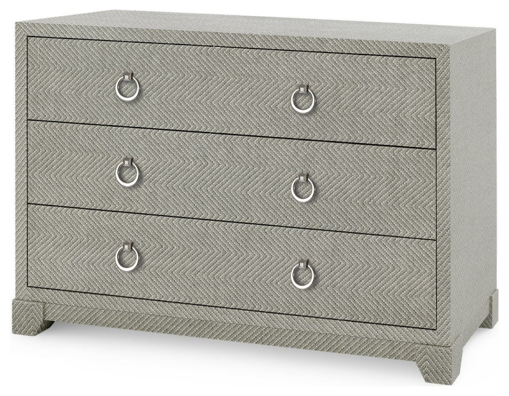 Brittany Large 3 Drawer  Gray Tweed   Transitional   Accent Chests And Cabinets   by Old Bones Co.  Studios  Houzz