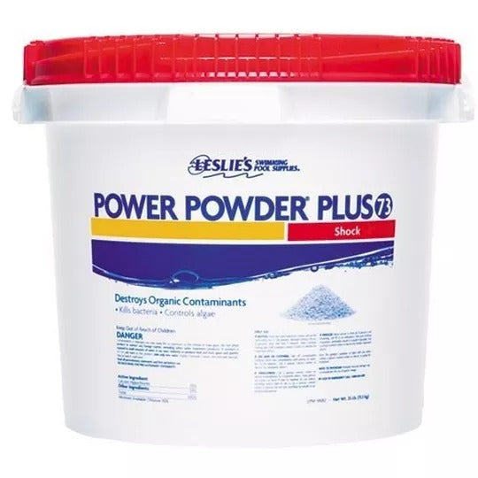 POWER POWDER PLUS 73% CALCIUM HYPOCHLORITE POOL SHOCK – 25 LBS.