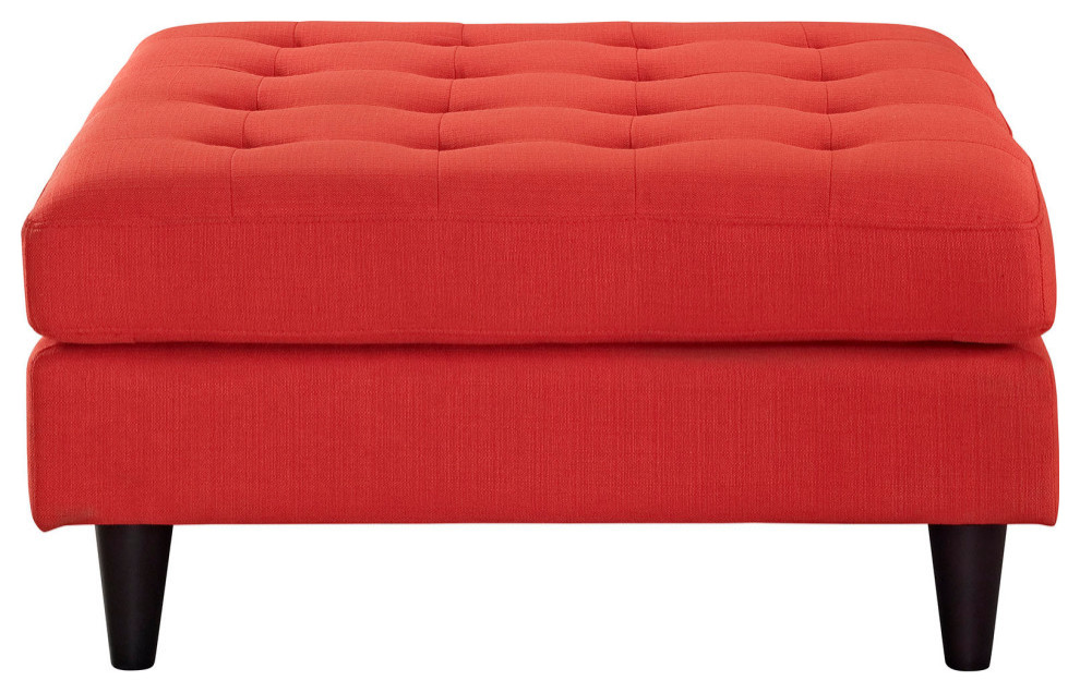 Melanie Atomic Red Upholstered Fabric Large Ottoman   Midcentury   Footstools And Ottomans   by Peachtree Fine Furniture  Houzz