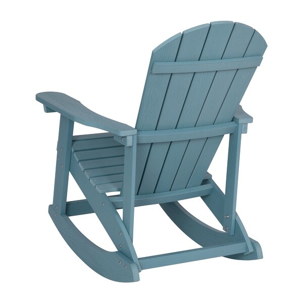 Adirondack Style Poly Resin Wood Rocking Chair for Indoor/Outdoor Use