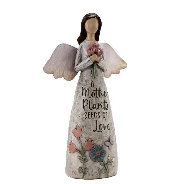 Figurine Mothers Love Angel One Figurine 8 0 Inches Figurine Flowers Polyresin Multicolored