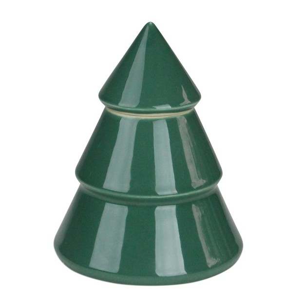 Green Contemporary Ceramic Christmas Tree Container