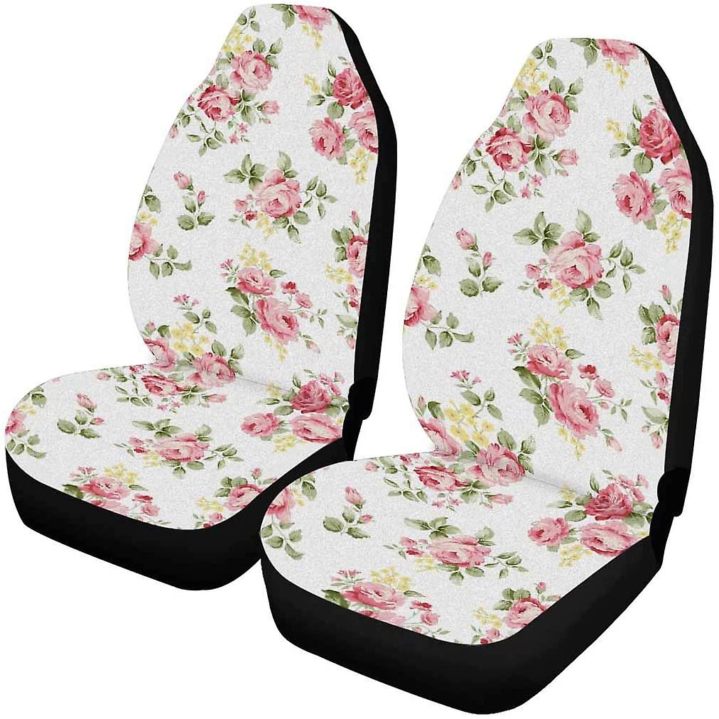 Set Of 2 Car Seat Covers Delicate Flower Universal Auto Front Seats Protector Fits For Car，suv Sedan，truck D---45234