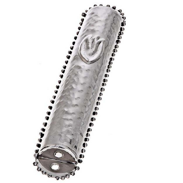 Beaded Silver Mezuzah