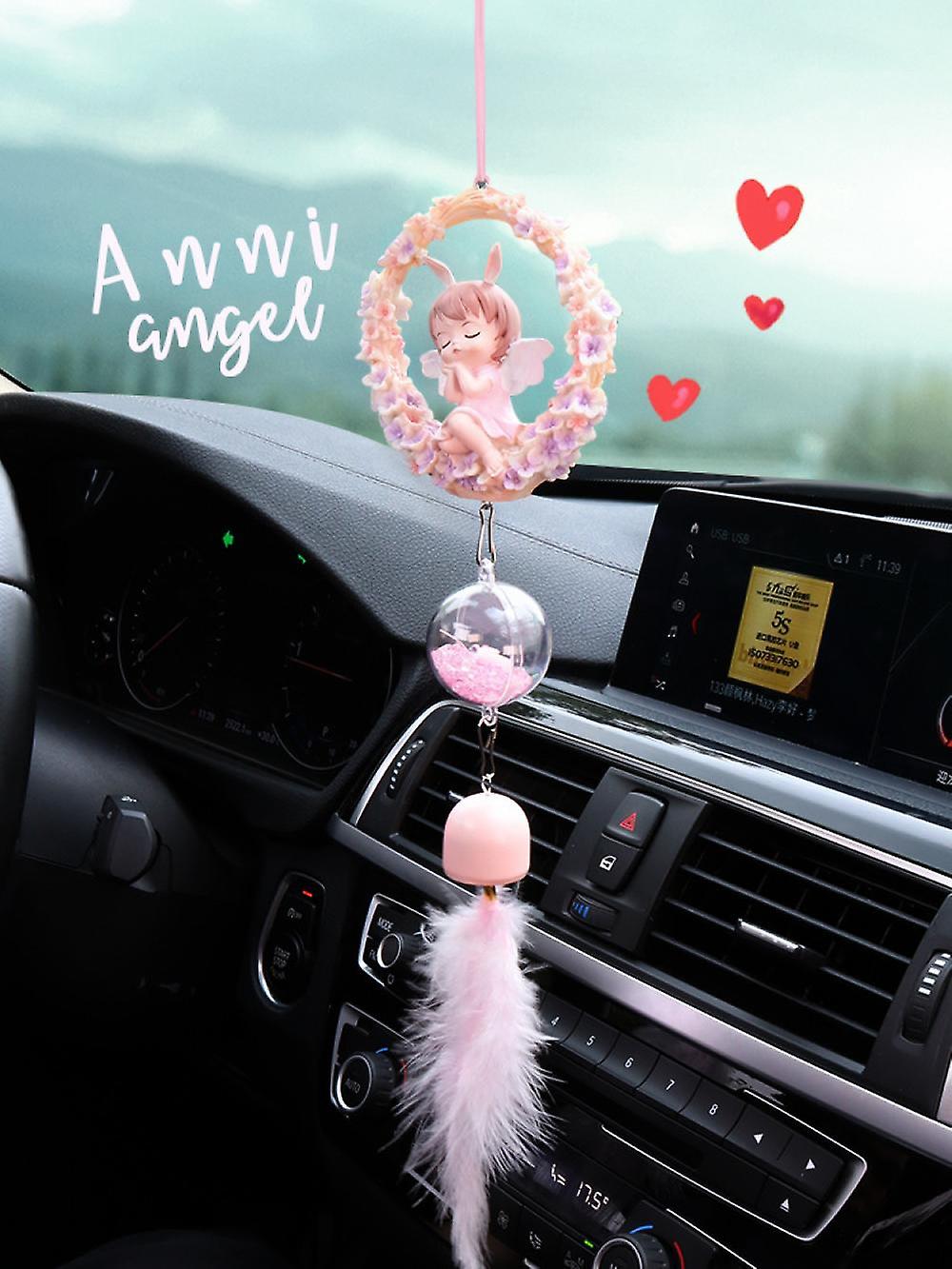 Car Rear View Mirror Pendant Cartoon Cute Annie Angel Hanging Ornament Auto Interior Decoration， Lovely Pendant， Car Ornaments