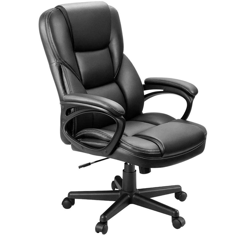 LACOO Big and Tall Black Leather High Back Executive Chair with Swivel Seat T-OCBC9M1P0