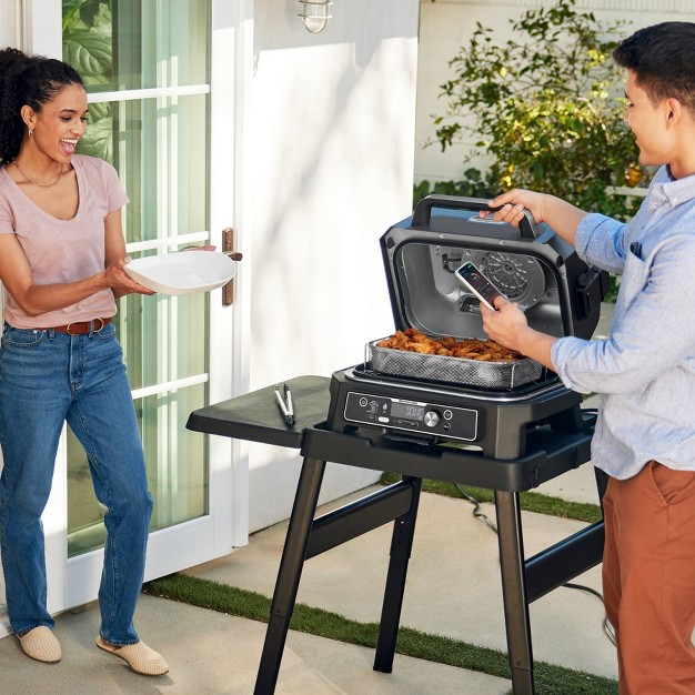 Ninja Woodfire Proconnect Premium Xl 7 in 1 Outdoor Grill amp Smoker App Enabled Woodfire Technology 2 Built in Thermometers Og951