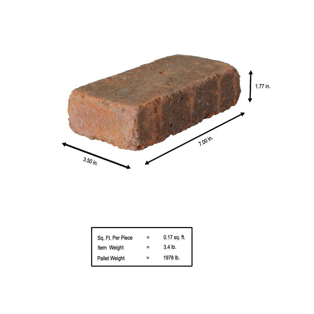 Pavestone RumbleStone Mini 7 in. x 3.5 in. x 1.75 in. Sierra Blend Concrete Paver (576 Pcs.  98 Sq. ft.  Pallet) 91377