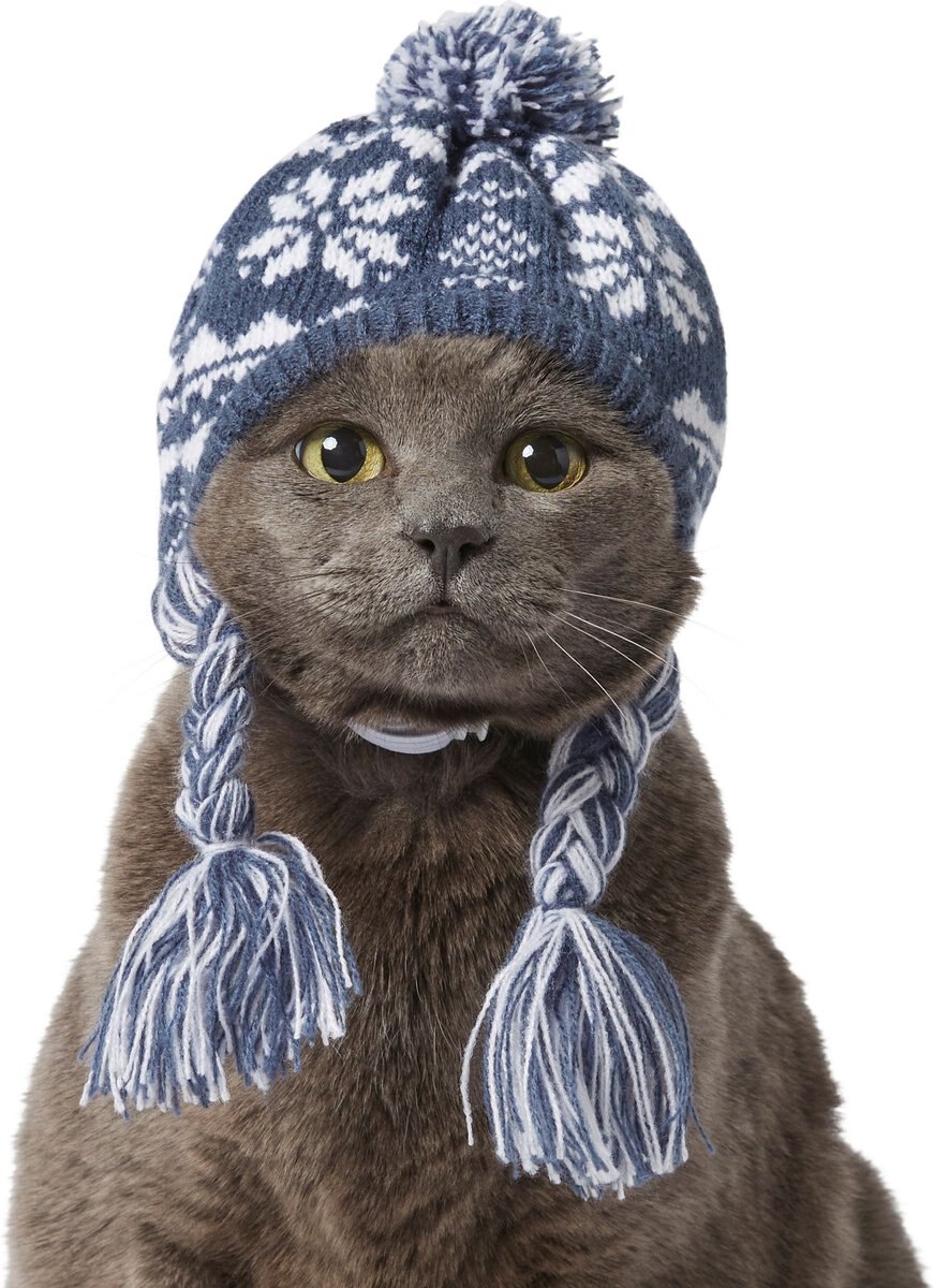 Frisco Fair Isle Dog and Cat Knitted Hat， Navy