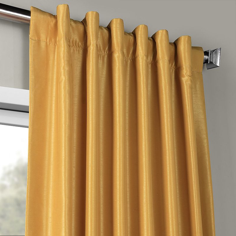 EFF 1-Panel Vintage Textured Faux-Dupioni Silk Window Curtain