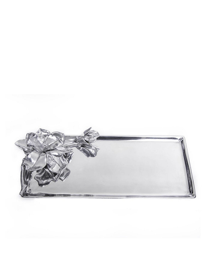 Arthur Court Designs Aluminum Magnolia Oblong Tray