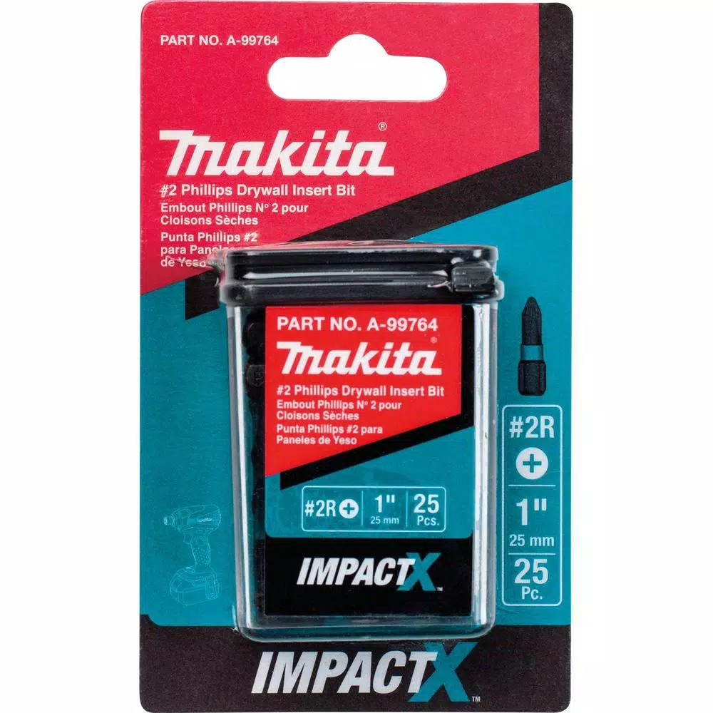 Makita ImpactX #2 Phillips Drywall 1 in. Modified S2 Steel Insert Bit (25-Pack) and#8211; XDC Depot