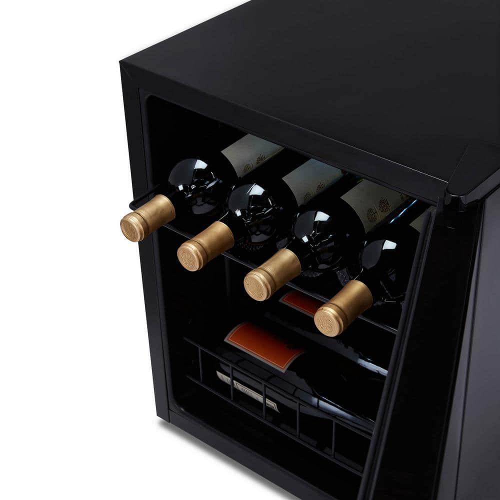 NewAir Shadow Series Wine Cooler Refrigerator 16 Bottle Freestanding Mirrored Wine Fridge with DoubleLayer Tempered Glass