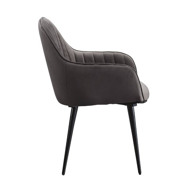 Caspian Accent Chair Dark Gray Fabric black Finish Acme Furniture