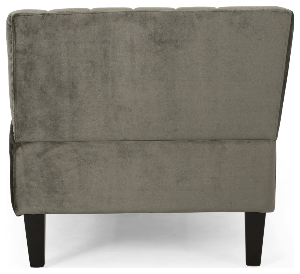 Judson Channel Stitch Velvet Settee   Transitional   Loveseats   by GDFStudio  Houzz