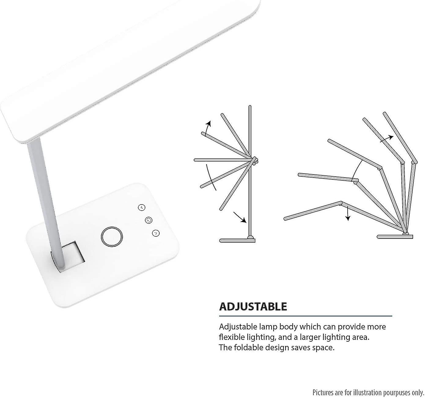 Led Desk Lamp With Qi Wireless Smart Charger， Home Office Bedside Table Night Light Lamp Dimmable Brightness 3 Lighting Color Changing Modes And Touch