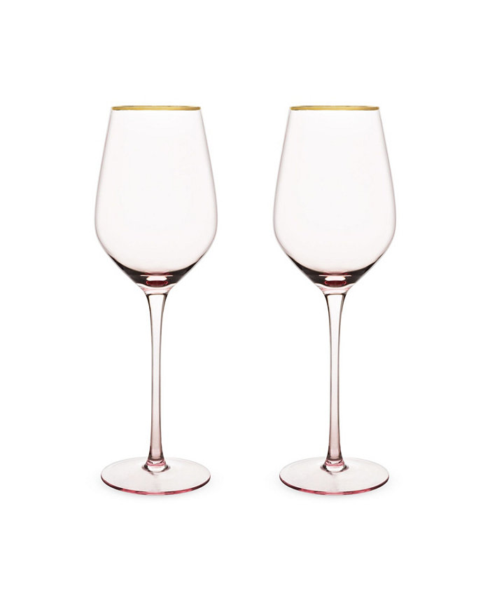 Twine Rose Crystal White Wine Glass Set of 2