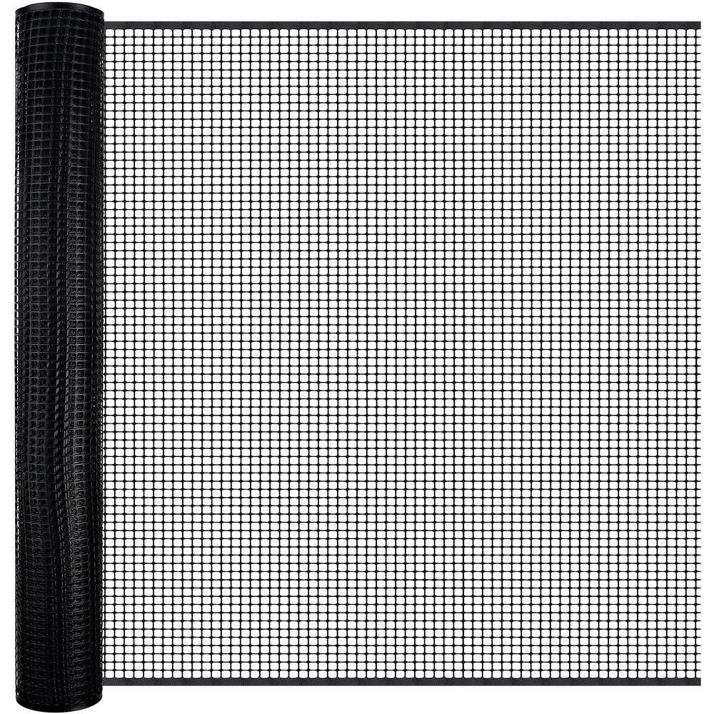 BOEN 2 ft. x 25 ft. Black Plastic Hardware Net Reinforced UV Treated Barrier from Rabbits Deer and Rodents Tree Guard HN-60011