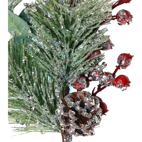 14 Christmas Icy Cone Berry Pine Pick，Set of 3